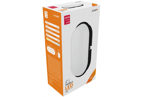 (Triton-O) Cseppálló Mennyezeti Lámpa Ovális IP65 20W NW Fekete