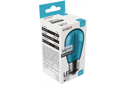 Dekor LED Filament fényforrás 1W E27 Kék