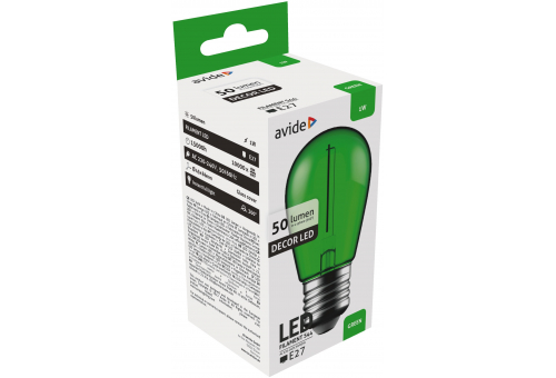 Dekor LED Filament fényforrás 1W E27 Zöld