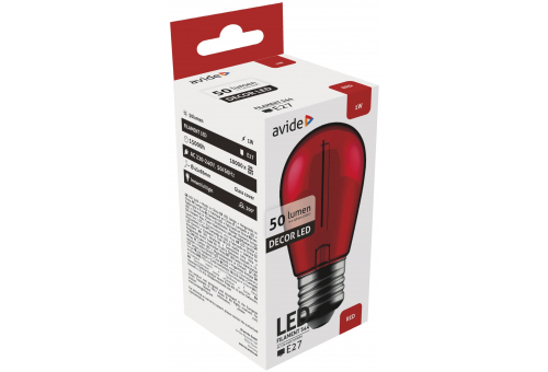 Dekor LED Filament fényforrás 1W E27 Piros
