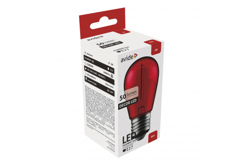 Dekor LED Filament fényforrás 1W E27 Piros