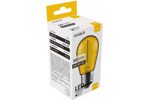 Dekor LED Filament fényforrás 1W E27 Sárga