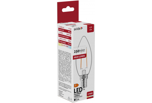 LED Filament Candle 2.5W E14 360° WW