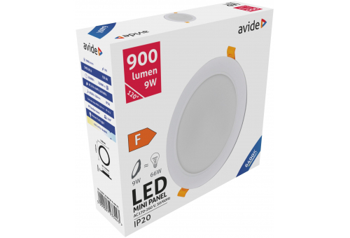 LED Beépíthető Kerek Mennyezeti Lámpa Műanyag 9W CW
