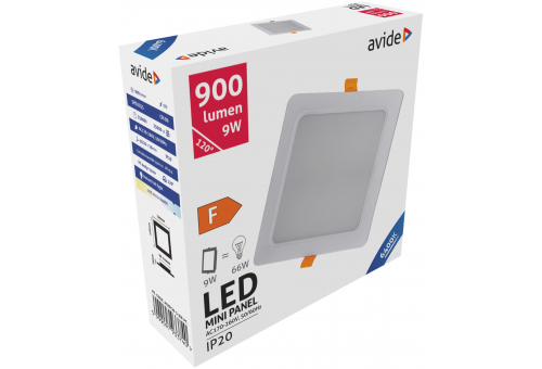 LED Beépíthető Négyzetes Mennyezeti Lámpa Műanyag 9W CW
