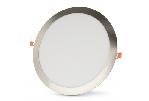 LED Beépíthető Kerek Mennyezeti Lámpa ALU Szatén Nikkel 24W NW 4000K