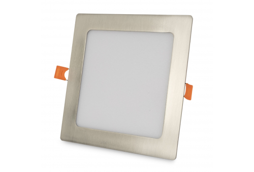 LED Beépíthető Négyzetes Mennyezeti Lámpa ALU Szatén Nikkel 12W NW 4000K