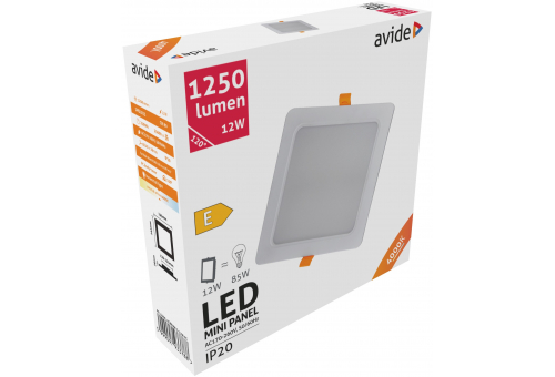 LED Beépíthető Négyzetes Mennyezeti Lámpa Műanyag 12W NW