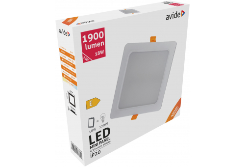 LED Beépíthető Négyzetes Mennyezeti Lámpa Műanyag 18W NW