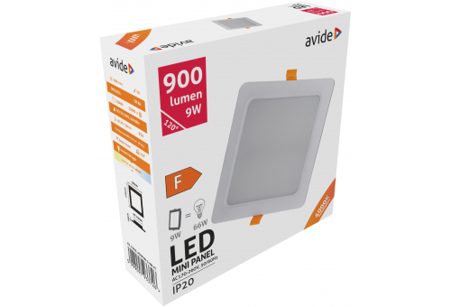 LED Beépíthető Négyzetes Mennyezeti Lámpa Műanyag 9W NW