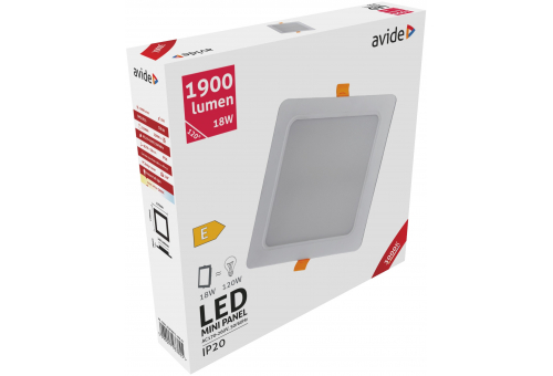LED Beépíthető Négyzetes Mennyezeti Lámpa Műanyag 18W WW
