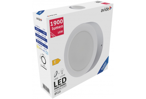 LED Falra Szerelhető Kerek Mennyezeti Lámpa Műanyag 18W CW 6400K