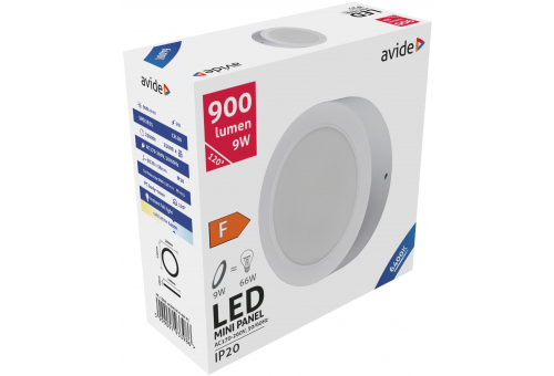 LED Falra Szerelhető Kerek Mennyezeti Lámpa Műanyag 9W CW 6400K