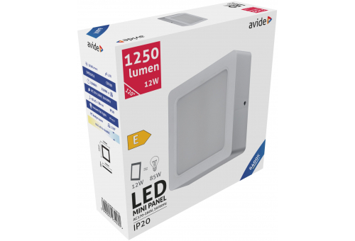 LED Falra Szerelhető Négyzetes Mennyezeti Lámpa Műanyag 12W CW