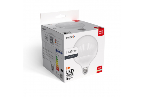 Value LED G120 SMD Globe Opal E27 18W WW 3000K