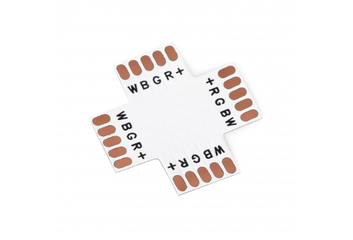 LED szalag kiegészítő - Forrasztásmentes X csatlakozó, alkalmas SMD 5050 szalaghoz, 12MM - RGBW (10 darabos csomag)