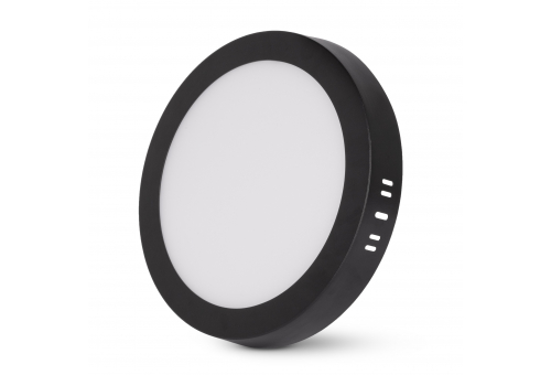 LED Falra Szerelhető Kerek Mennyezeti Lámpa 18W, CCT kapcsolóval, ALU, IP44 Front, Black