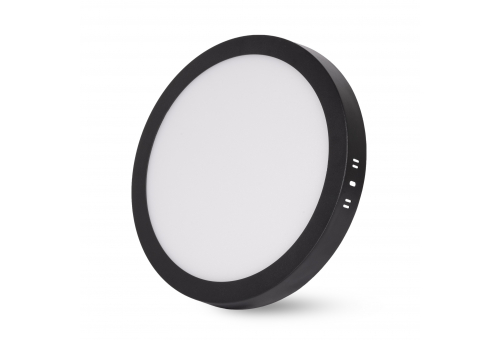 LED Falra Szerelhető Kerek Mennyezeti Lámpa 24W, CCT kapcsolóval, ALU, IP44 Front, Black