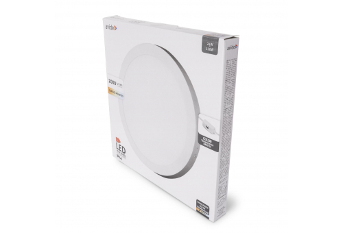 LED Falra Szerelhető Kerek Mennyezeti Lámpa 24W, CCT kapcsolóval, ALU, IP44 Front
