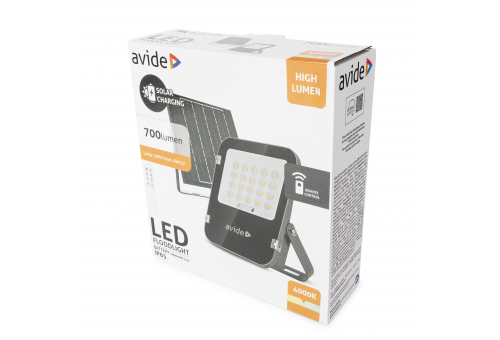 LED Szolár Reflektor NW 4000K, 50W, Szétválasztható Panel 6W/5V, Cserélhető akkumulátor, IP65, Távirányítóval