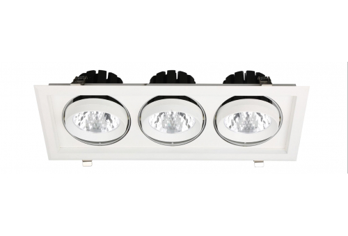 LED Downlight Sein Négyzetes 3x30W IP20 8400lm 20° WW 3000K